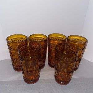 Set of 6 Amber Glasses